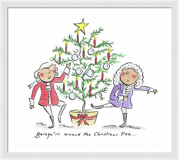 Baroquin around the Christmas Tree - Framed Print