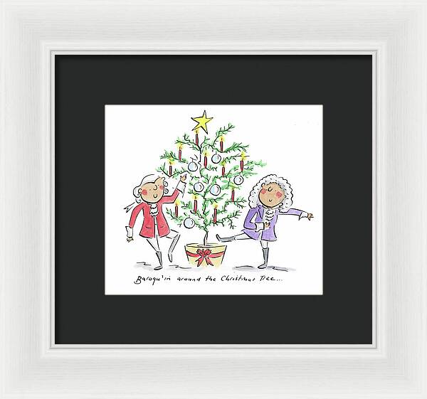 Baroquin around the Christmas Tree - Framed Print