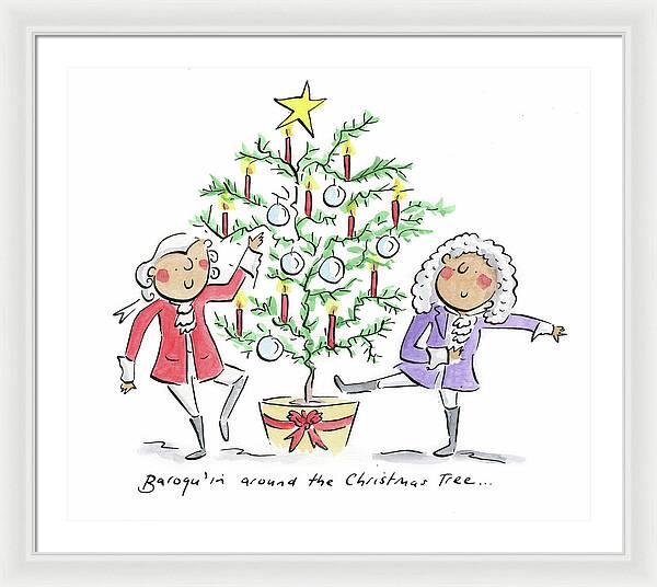 Baroquin around the Christmas Tree - Framed Print