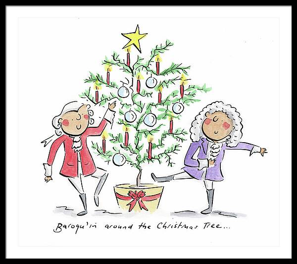 Baroquin around the Christmas Tree - Framed Print