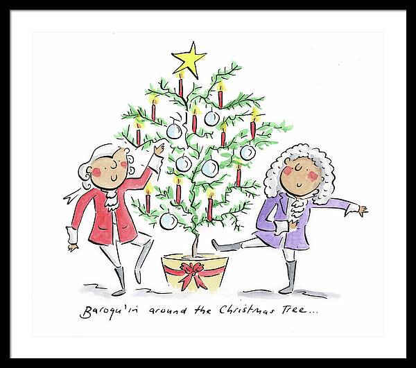 Baroquin around the Christmas Tree - Framed Print