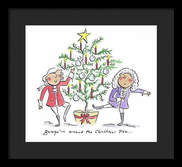 Baroquin around the Christmas Tree - Framed Print