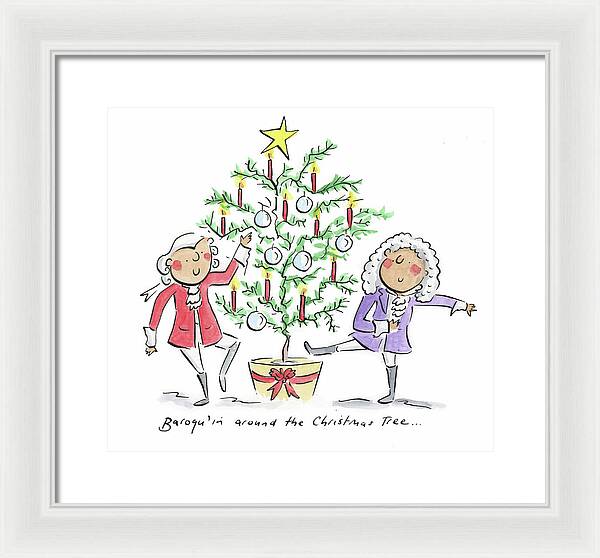Baroquin around the Christmas Tree - Framed Print