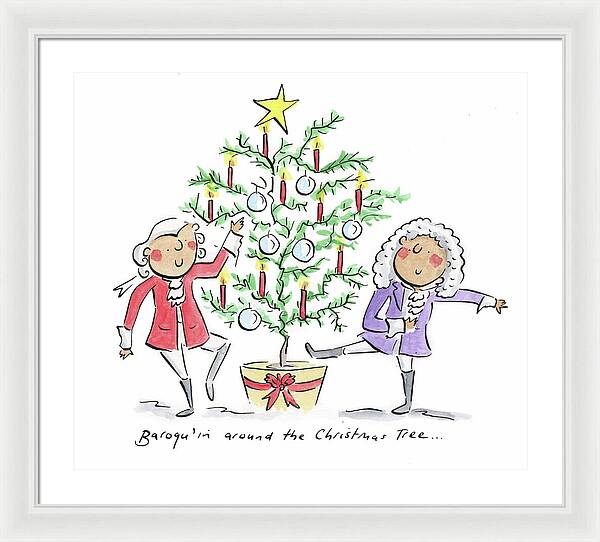 Baroquin around the Christmas Tree - Framed Print