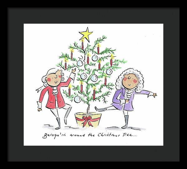 Baroquin around the Christmas Tree - Framed Print