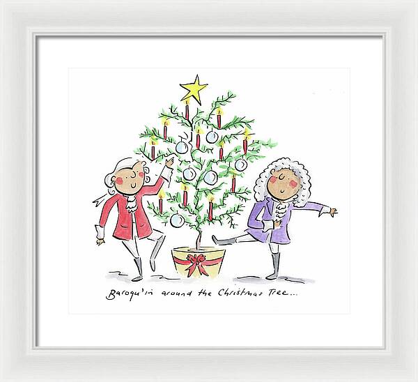 Baroquin around the Christmas Tree - Framed Print
