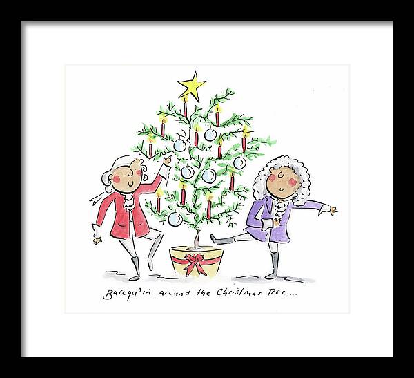 Baroquin around the Christmas Tree - Framed Print