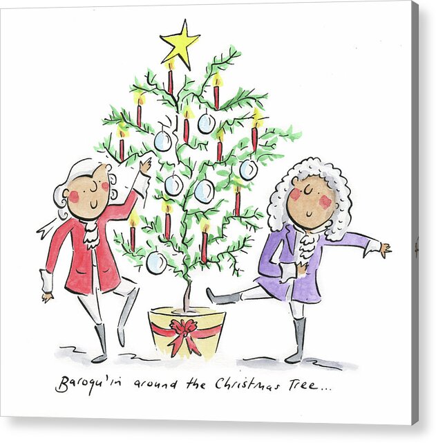 Baroquin around the Christmas Tree - Acrylic Print