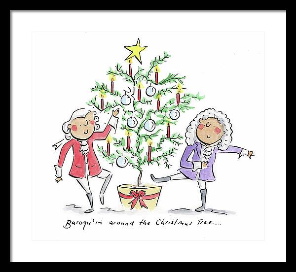 Baroquin around the Christmas Tree - Framed Print