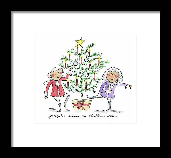 Baroquin around the Christmas Tree - Framed Print