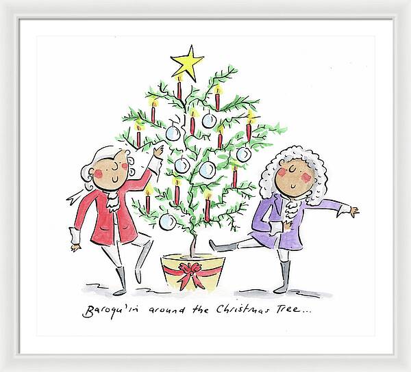 Baroquin around the Christmas Tree - Framed Print