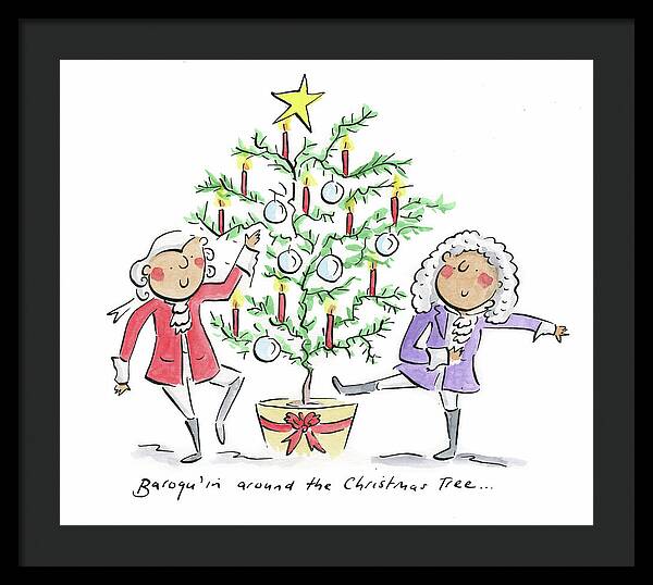 Baroquin around the Christmas Tree - Framed Print