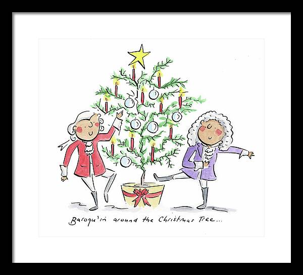 Baroquin around the Christmas Tree - Framed Print