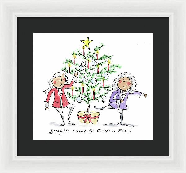 Baroquin around the Christmas Tree - Framed Print