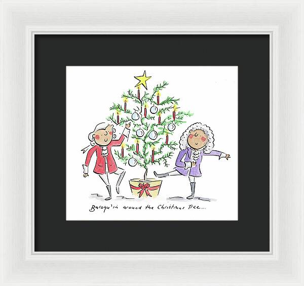 Baroquin around the Christmas Tree - Framed Print