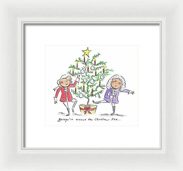 Baroquin around the Christmas Tree - Framed Print