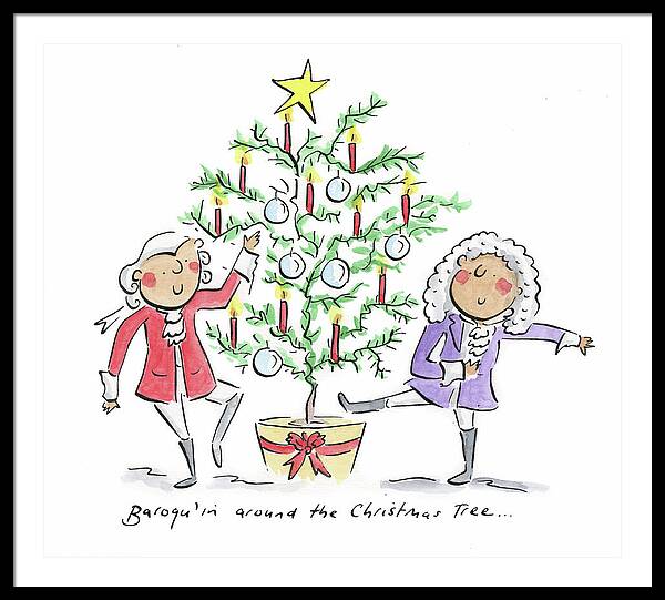 Baroquin around the Christmas Tree - Framed Print