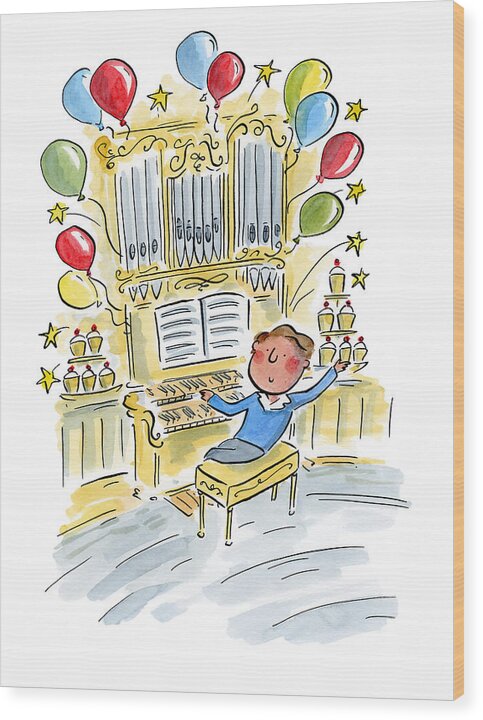 Birthday Organist - Wood Print