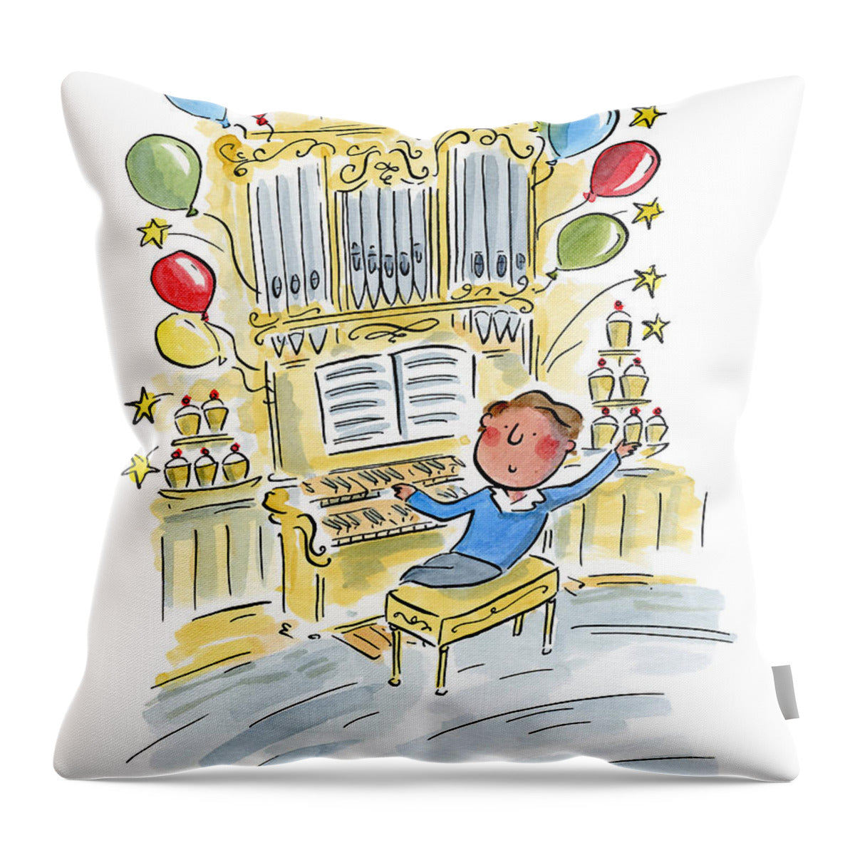 Birthday Organist - Throw Pillow