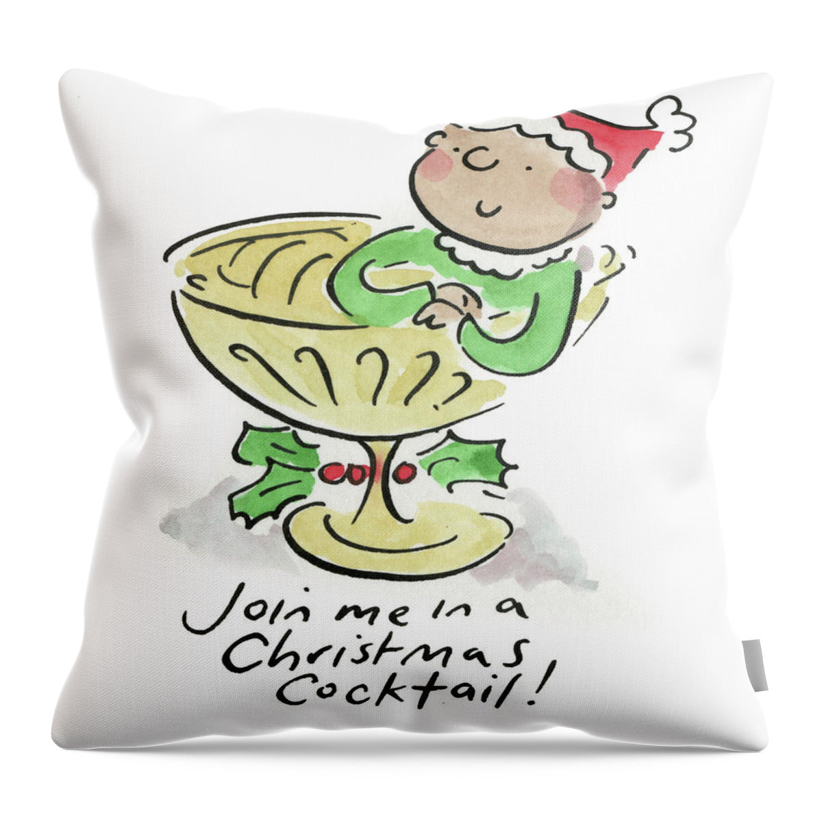 Christmas Cocktail - Throw Pillow