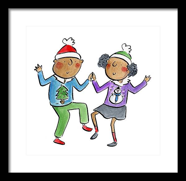 Christmas dancing - Framed Print