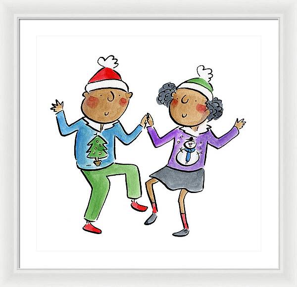 Christmas dancing - Framed Print