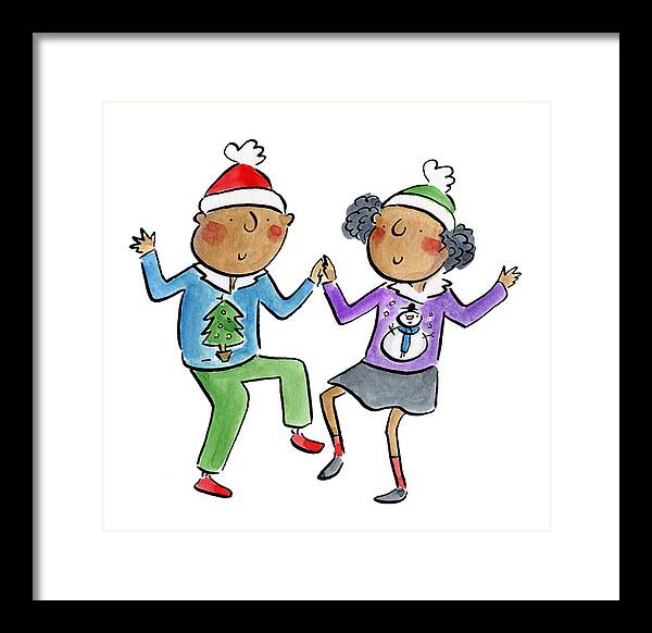 Christmas dancing - Framed Print