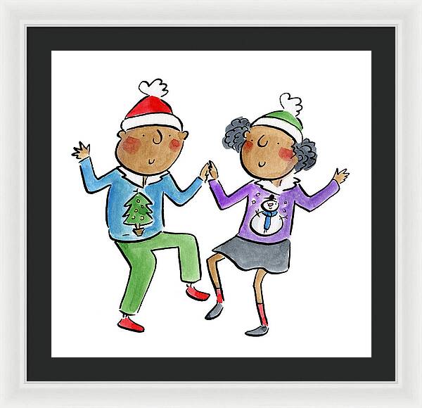 Christmas dancing - Framed Print