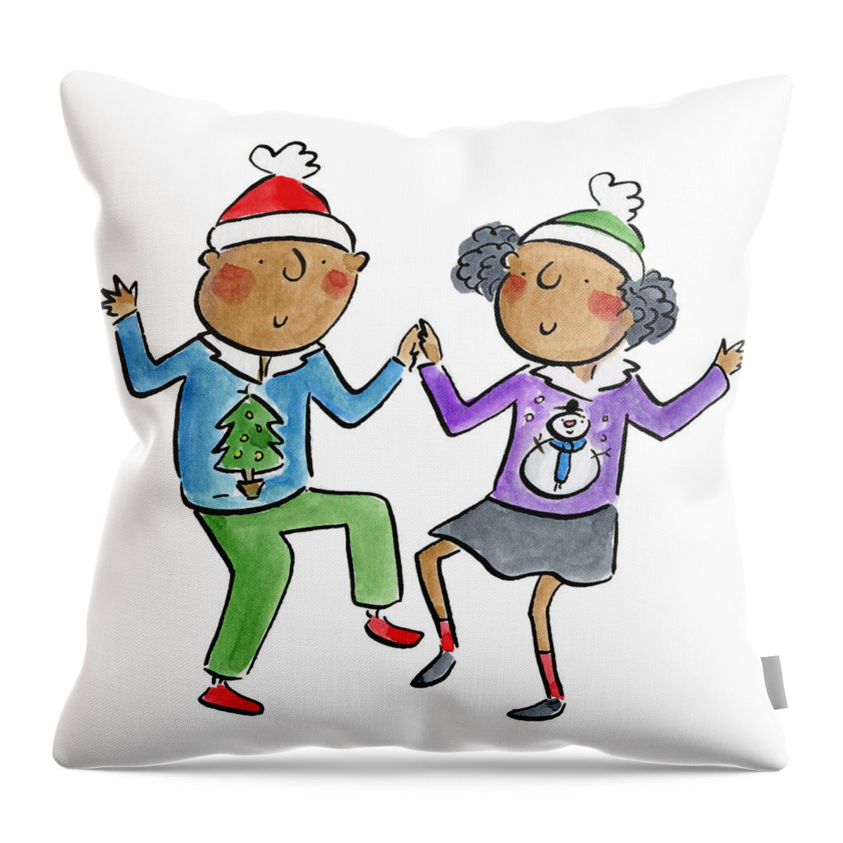 Christmas dancing - Throw Pillow