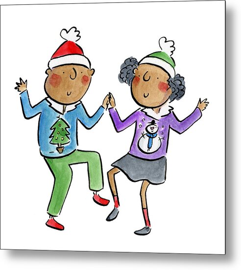 Christmas dancing - Metal Print