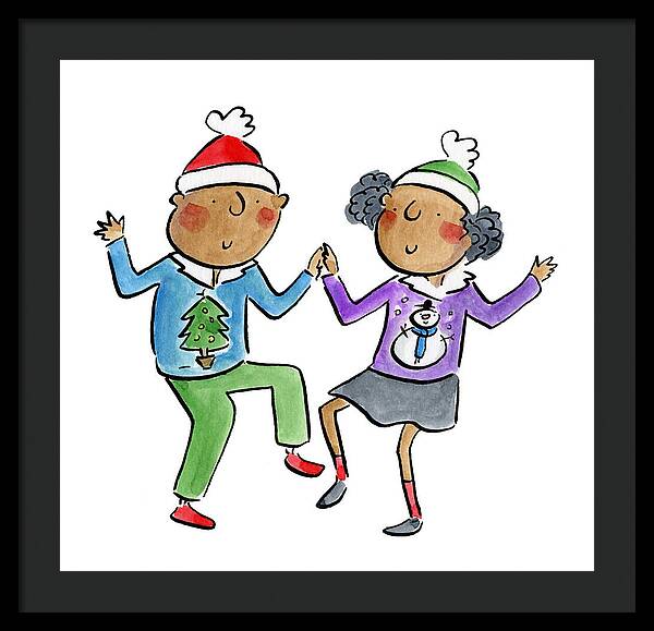 Christmas dancing - Framed Print