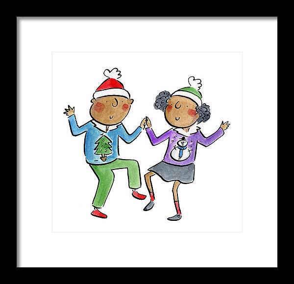 Christmas dancing - Framed Print