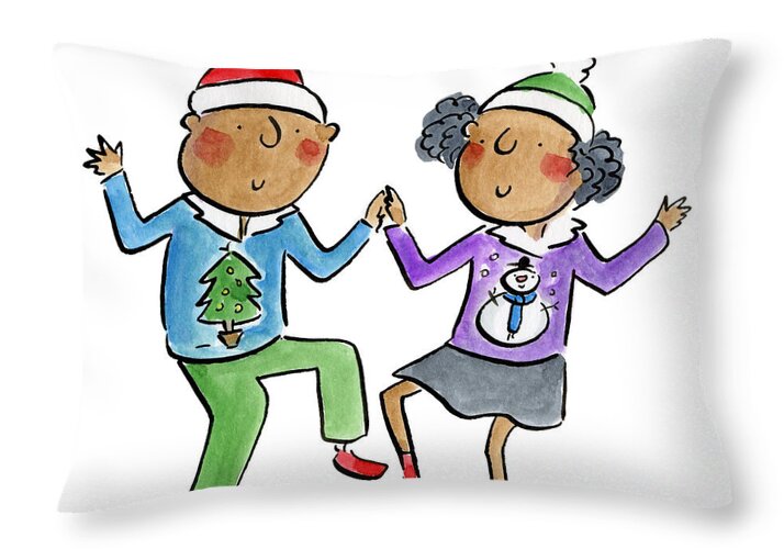 Christmas dancing - Throw Pillow