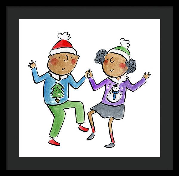 Christmas dancing - Framed Print