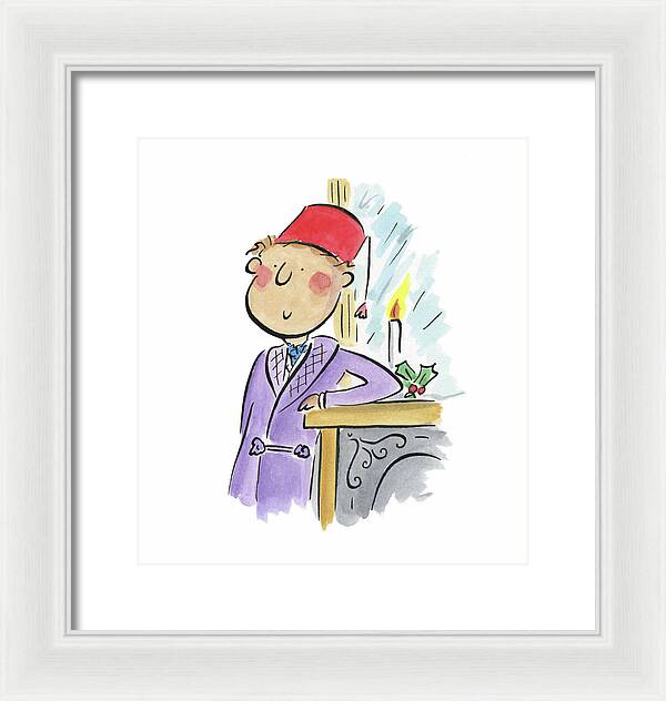 Christmas Fireplace - Framed Print