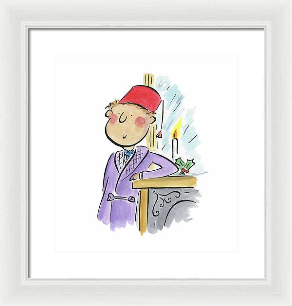 Christmas Fireplace - Framed Print