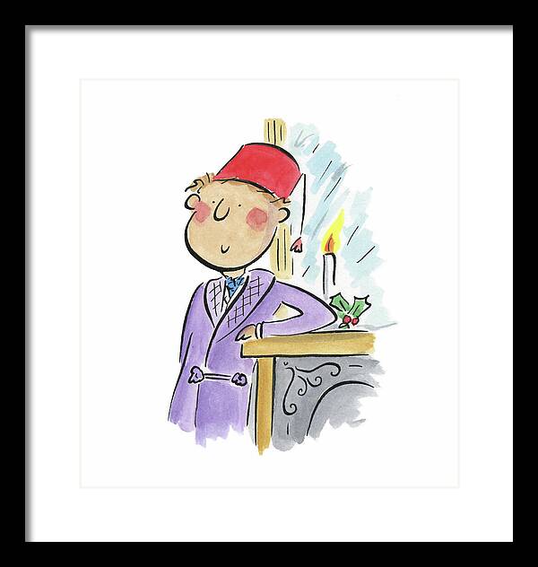 Christmas Fireplace - Framed Print