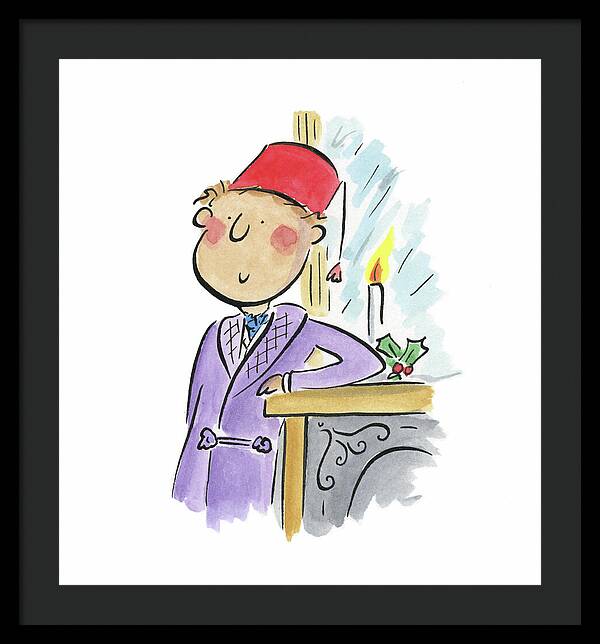 Christmas Fireplace - Framed Print