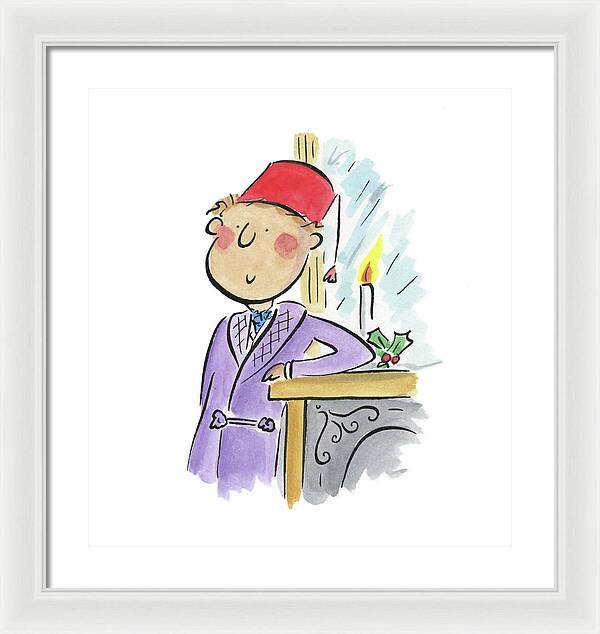 Christmas Fireplace - Framed Print