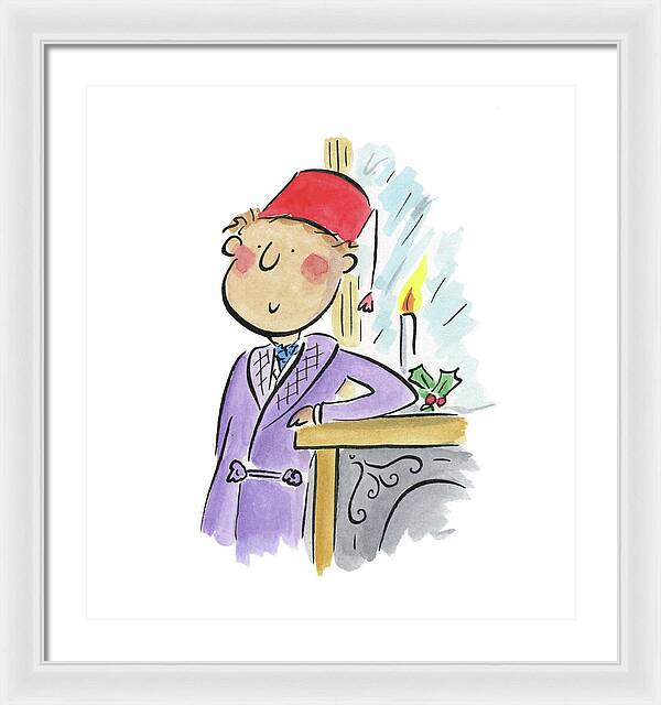 Christmas Fireplace - Framed Print