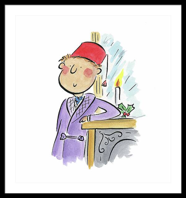 Christmas Fireplace - Framed Print