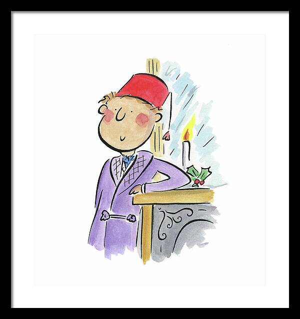 Christmas Fireplace - Framed Print