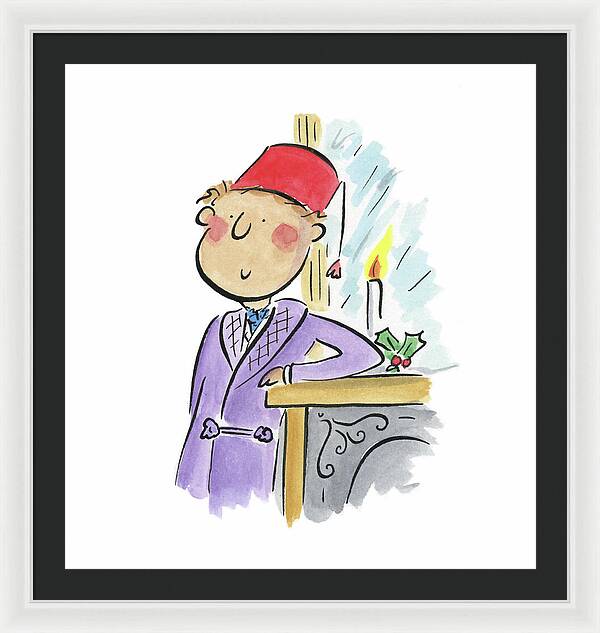 Christmas Fireplace - Framed Print