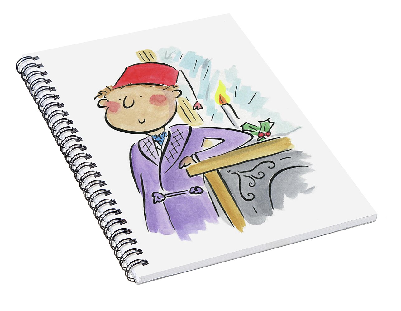 Christmas Fireplace - Spiral Notebook