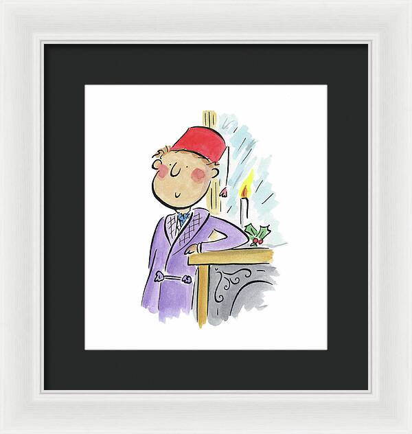 Christmas Fireplace - Framed Print