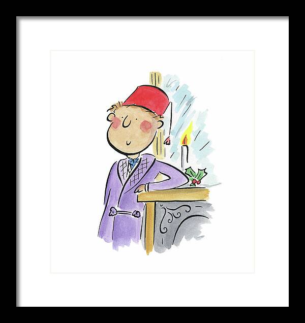 Christmas Fireplace - Framed Print