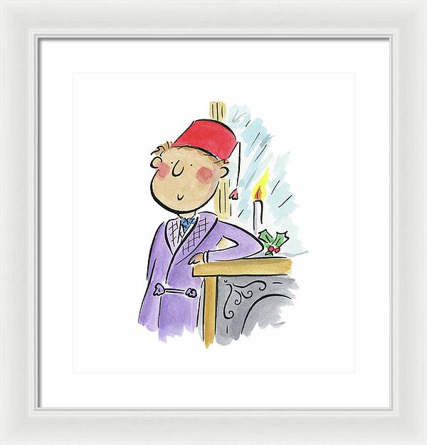 Christmas Fireplace - Framed Print