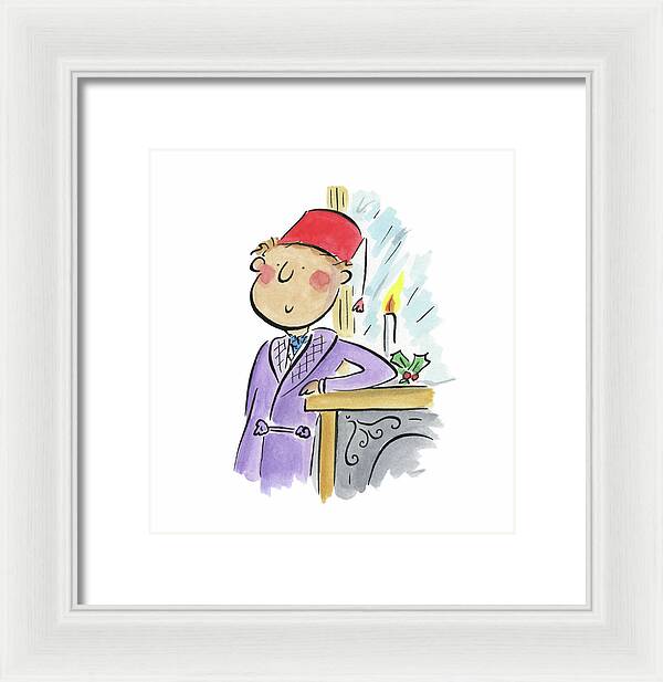 Christmas Fireplace - Framed Print