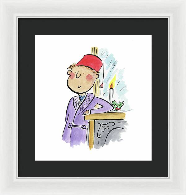 Christmas Fireplace - Framed Print