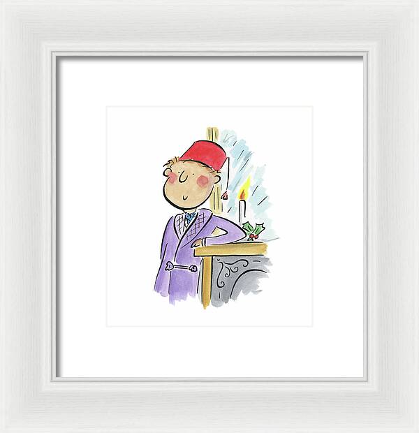 Christmas Fireplace - Framed Print